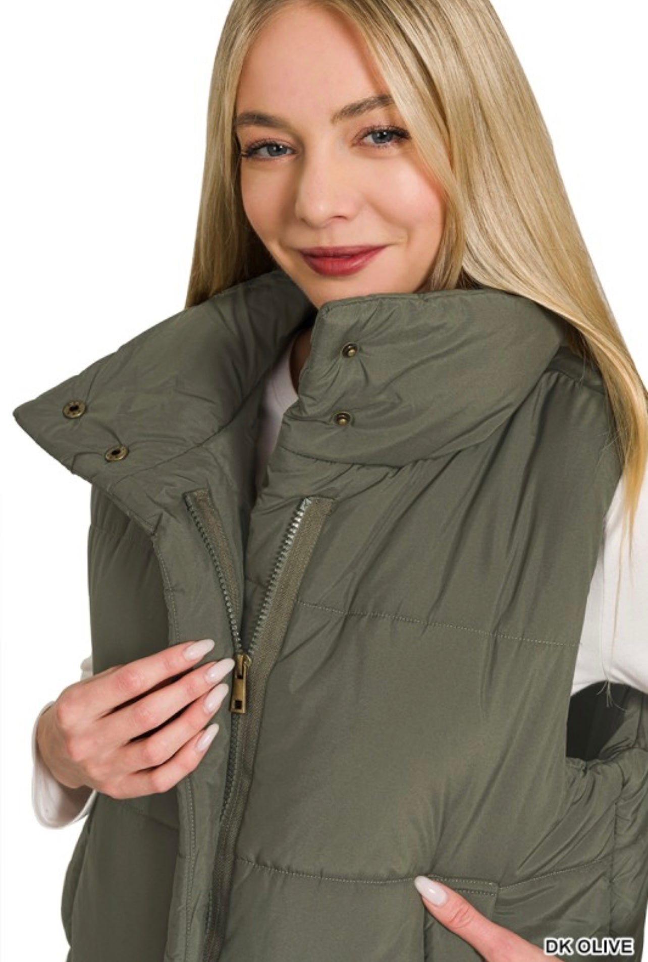 Olive Puffer Vest