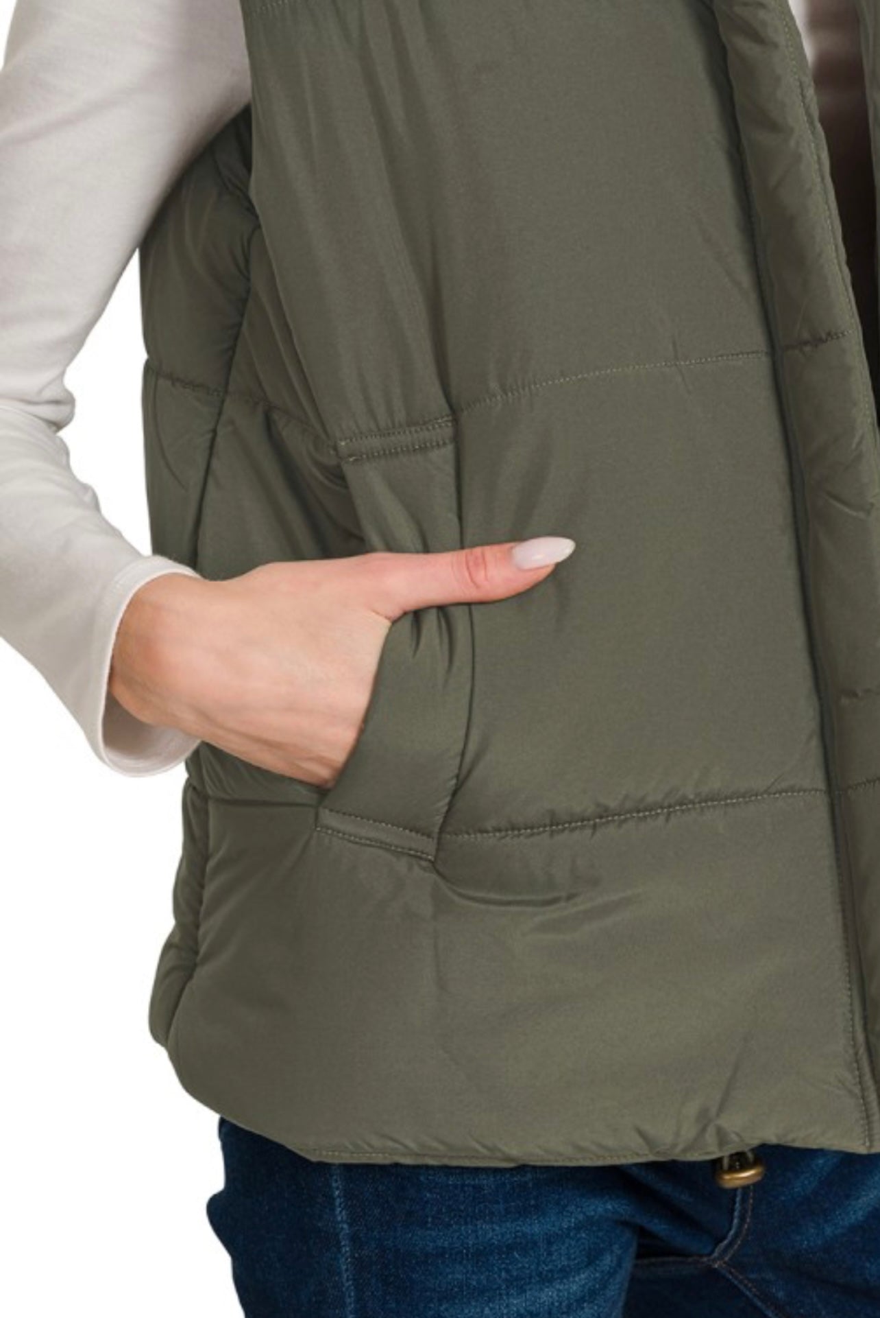 Olive Puffer Vest